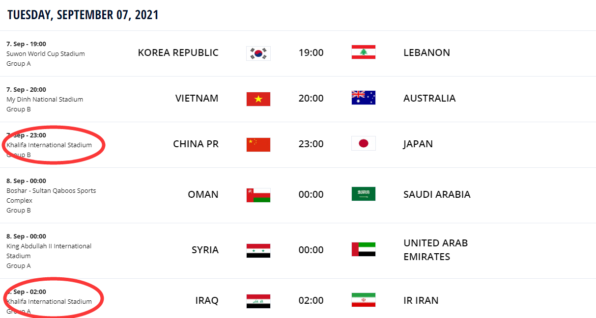 2018世界杯场馆(FIFA官宣：国足与日本比赛仍在哈利法球场，北京时间7日23点开球)