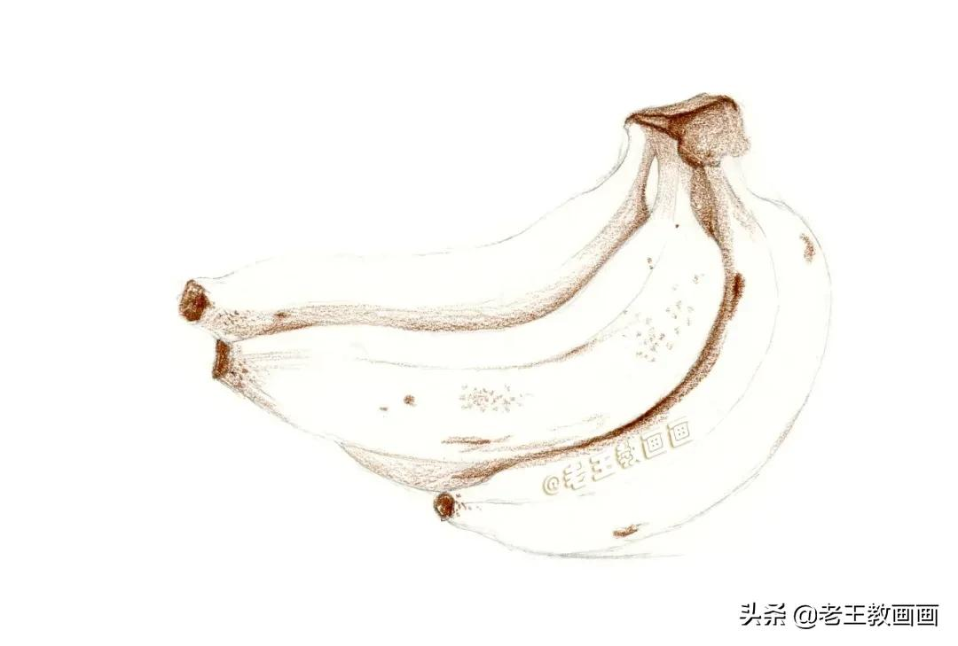 彩铅详细教程,教你画一盘香蕉