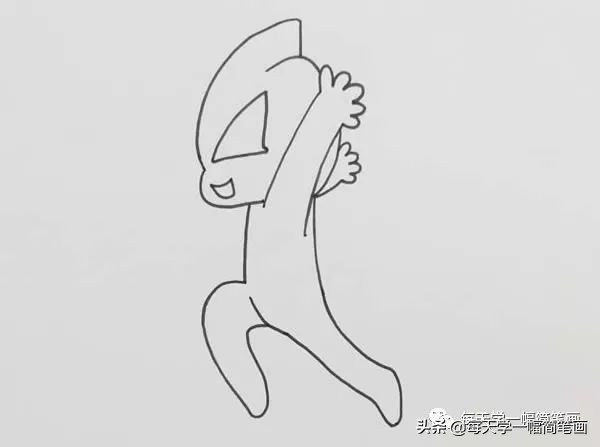 每天学一幅简笔画--奥特曼简笔画彩色画法步骤