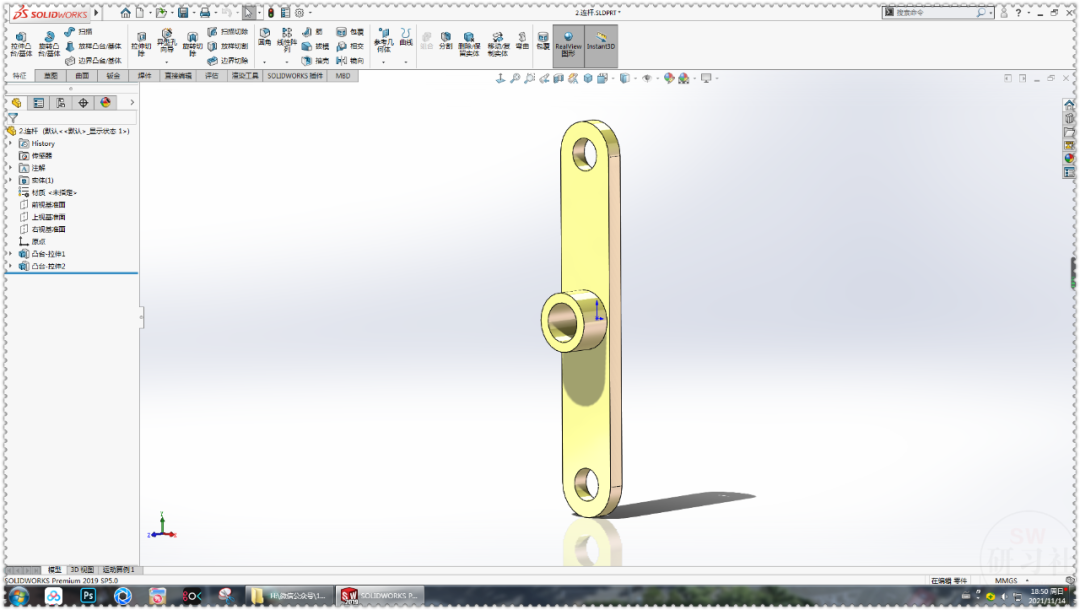 用SolidWorks制作一个简单的：活塞式平行四边形升降机构