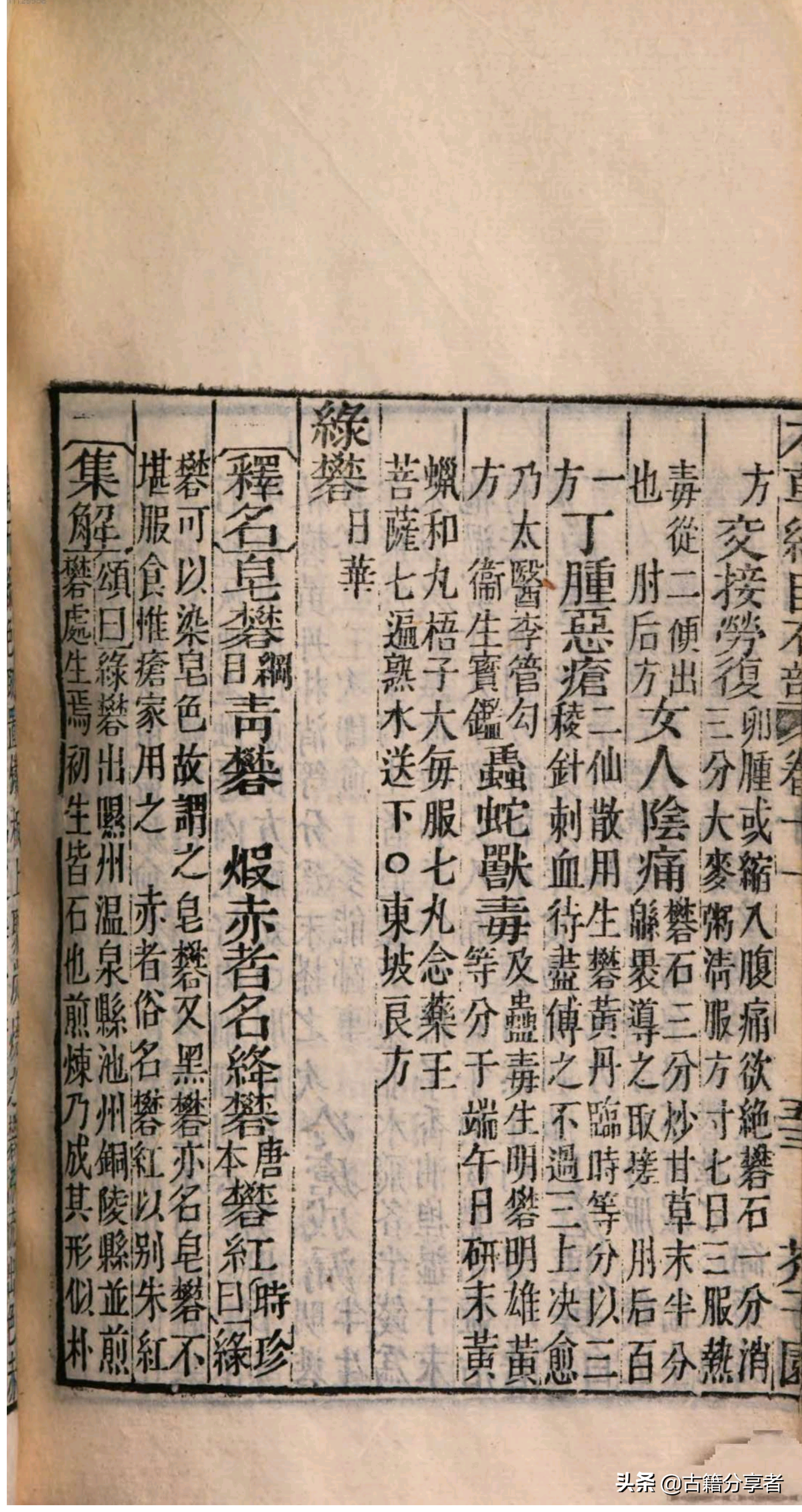 中医典籍(本草纲目)第11卷2部份