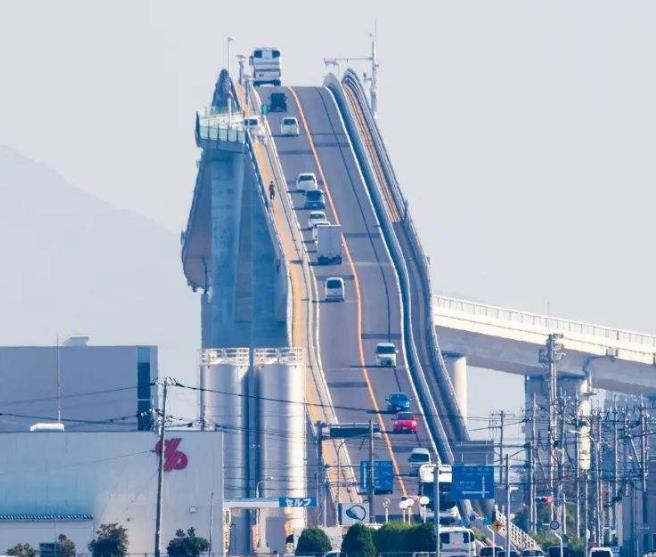 日本江岛大桥真实图片江岛大桥设计较陡的主要原因