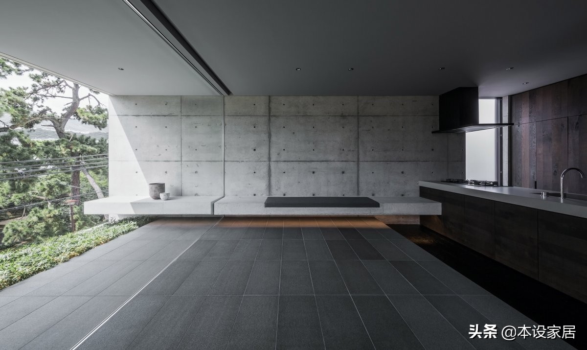 日本建筑师晒日式清水墙混泥土豪华别墅外观效果图及室内装修设计图片