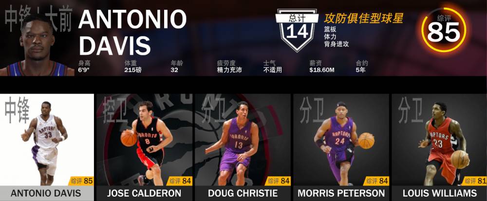 nba2k15有哪些球员(「2K19队史最佳阵容」猛龙队：95卡特领衔 麦迪替补)