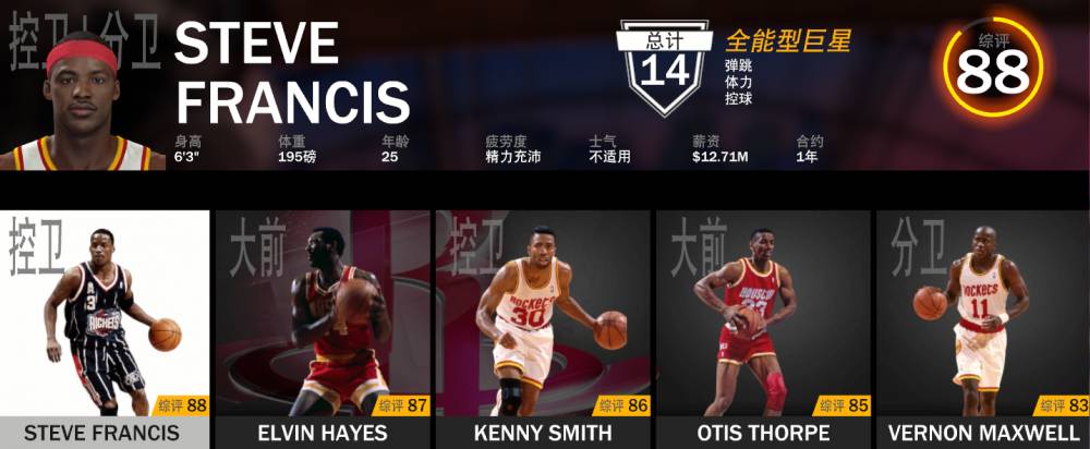 nba2k哪些版本姚明麦迪(「2K19队史最佳」火箭队：98大梦91姚明双塔 后场94哈登91麦迪)