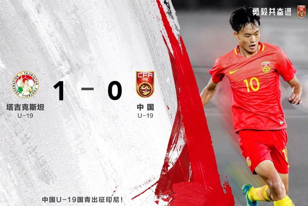 u19亚青赛(中国男足U19亚青赛首战0-1不敌塔吉克斯坦，国足官方发推鼓励)