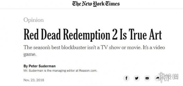 纽约时报：《荒野大镖客2》是真正的艺术最好的“大片”