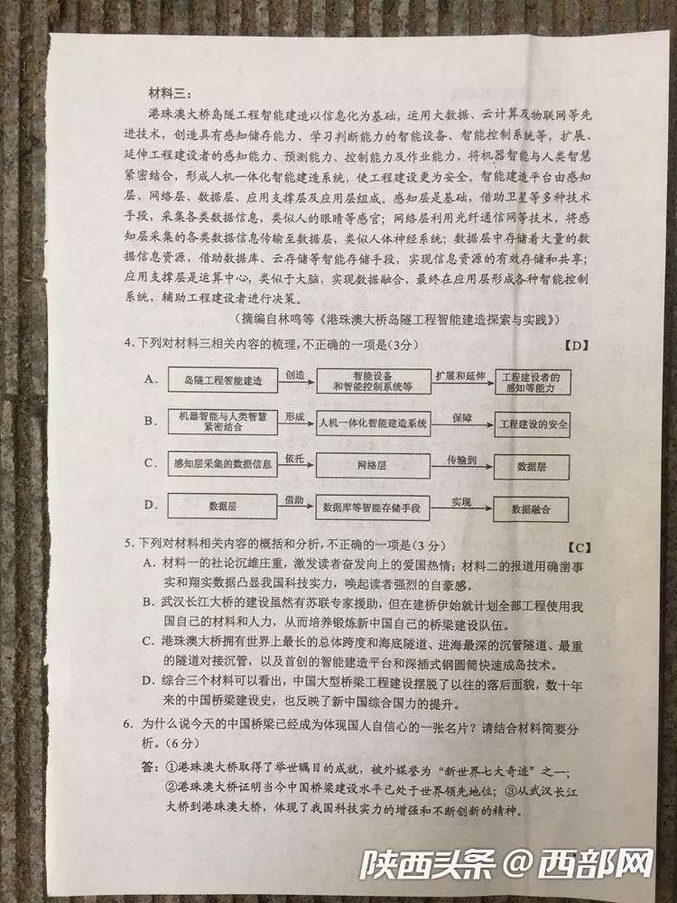 对答案！2019陕西高考试题及答案公布