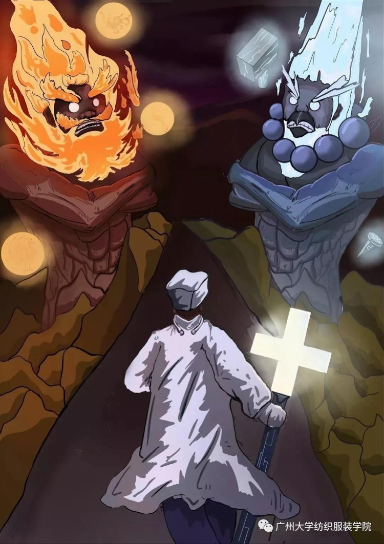 战“疫”必胜！广州大学纺织服装学院师生用书画作品致敬抗疫一线