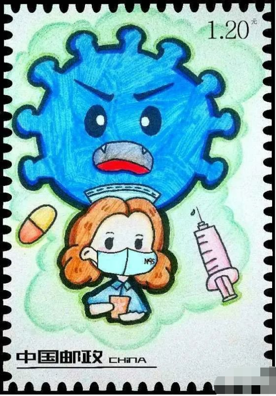 蕉城六小学子绘抗"疫"专属邮票,为武汉加油