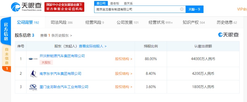 南京金龙被列为被执行人 执行标的超1000万