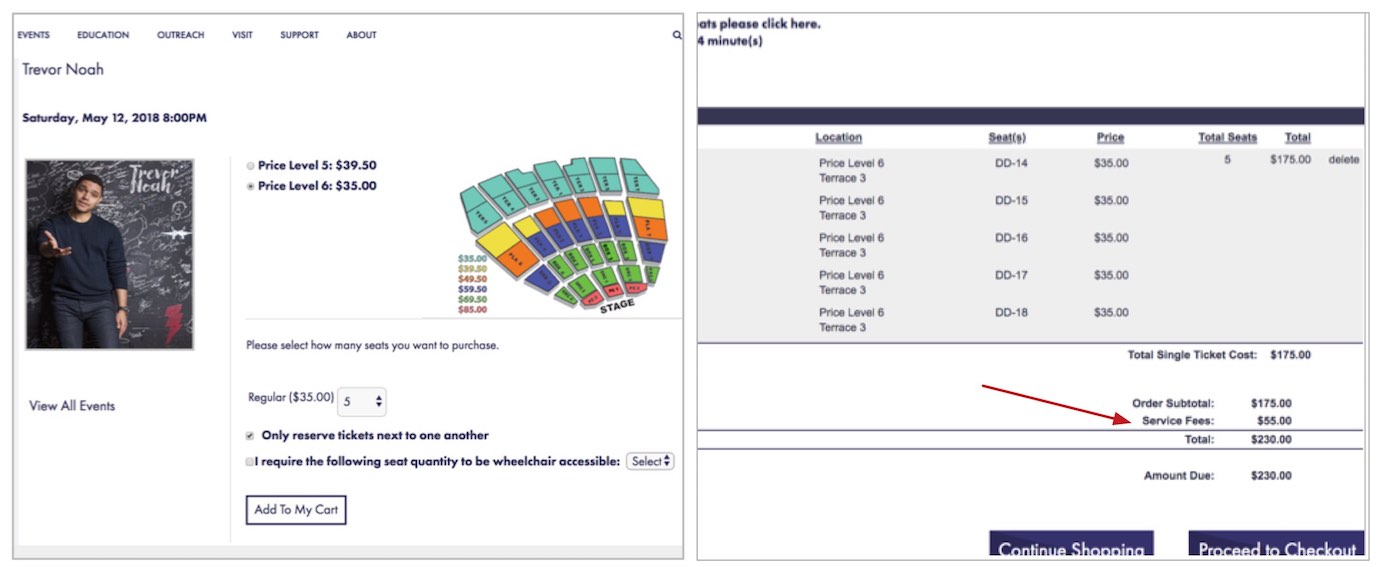 在电商网站上，税款、服务费和运费如何显示