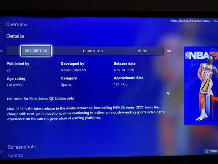 有哪些内存小的nba游戏(《NBA 2K21》Xbox Series X版容量超过120GB)