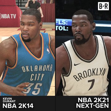 nba2k14球员有哪些(画面逐渐沧桑！媒体多图对比2K14与2K21球员模型)