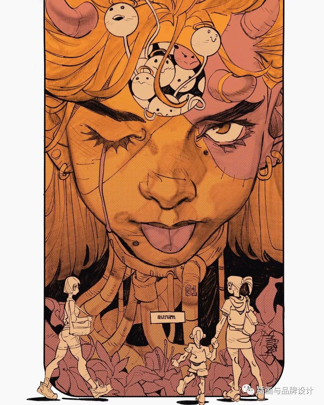 插画丨力量感爆棚的美漫风插画,混乱又犀利的视觉冲击感