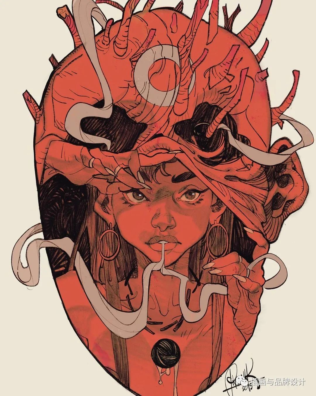 插画丨力量感爆棚的美漫风插画,混乱又犀利的视觉冲击感