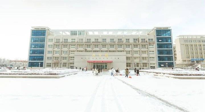 大雪后的山东商务职业学院，分外清澄明澈