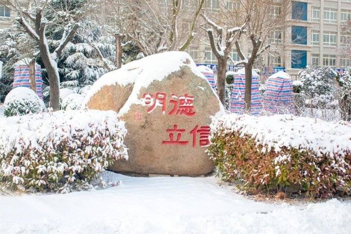 大雪后的山东商务职业学院，分外清澄明澈