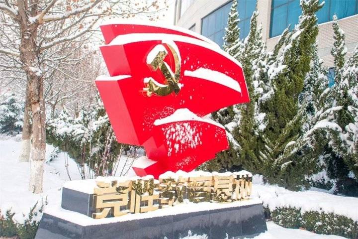 大雪后的山东商务职业学院，分外清澄明澈