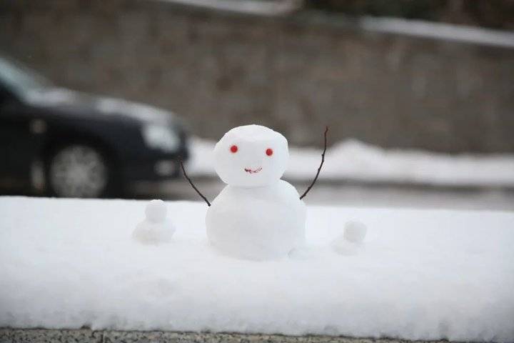 大雪后的山东商务职业学院，分外清澄明澈