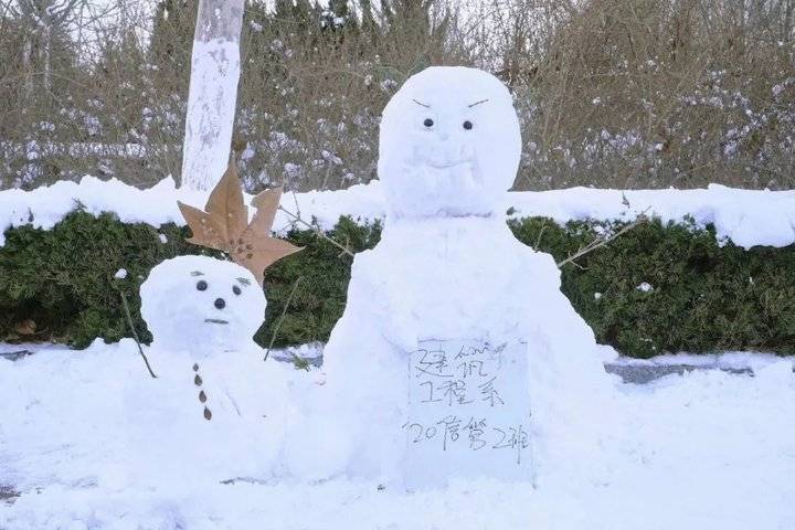 大雪后的山东商务职业学院，分外清澄明澈