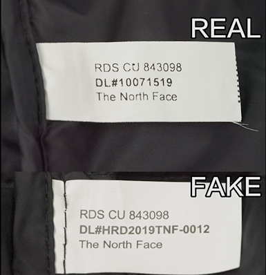 北面莆田产羽绒服和正版区别图文并茂普及一下