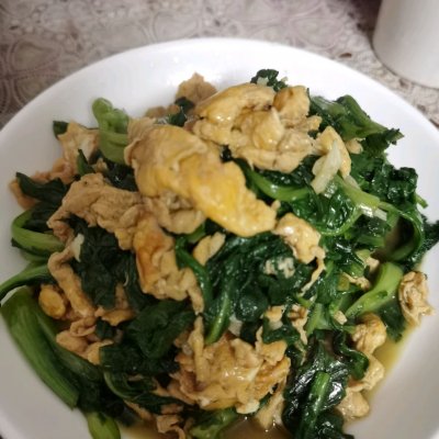 茼蒿炒雞蛋,茼蒿炒雞蛋的家常做法