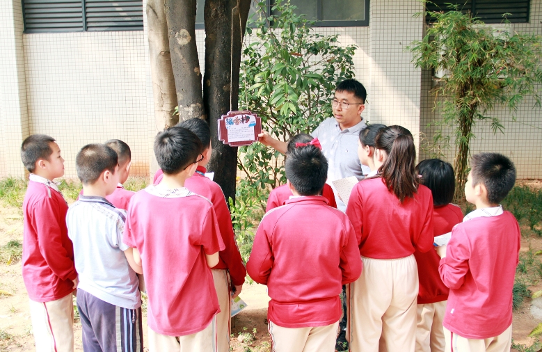 东莞寮步石步小学举办“我给植物朋友挂铭牌”活动