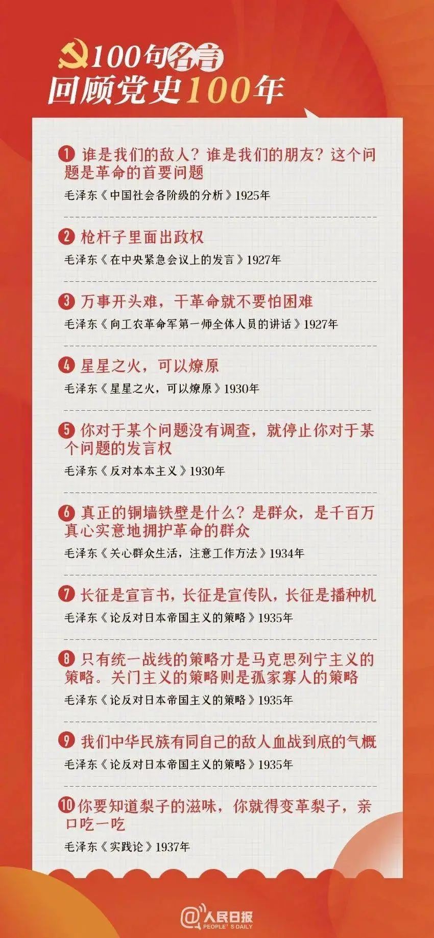 【党史天天学】100句名言回顾党史100年