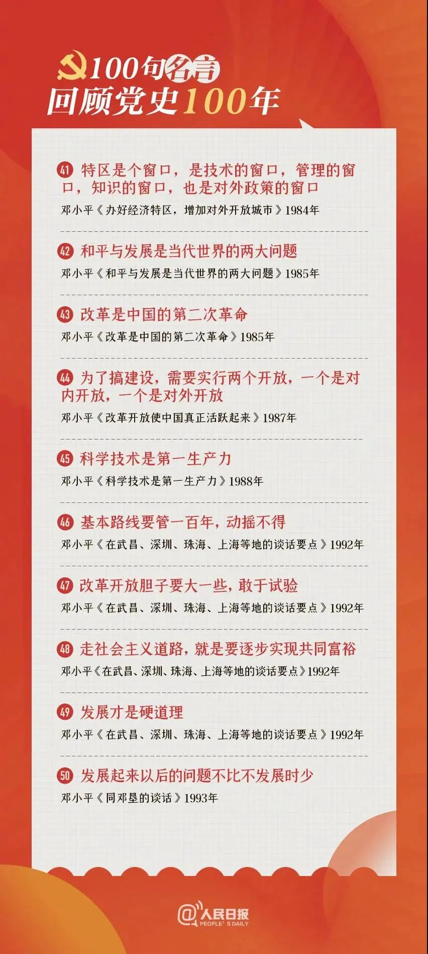 【重温峥嵘岁月】100句名言回顾党史100年