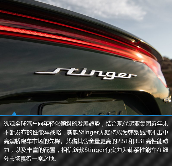 设计性能全面进阶 新款起亚Stinger新车图解