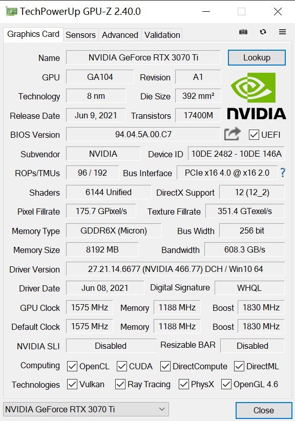 映眾RTX 3070ti冰龍超級版評測