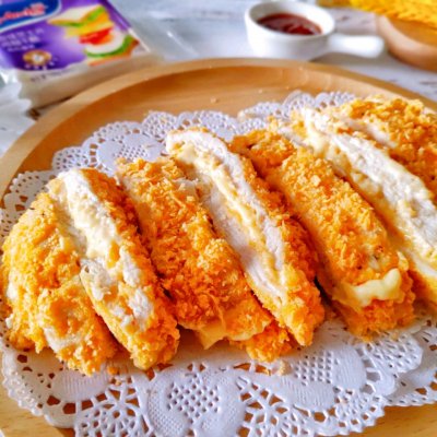 芝士爆浆鸡排,烤箱低脂无油