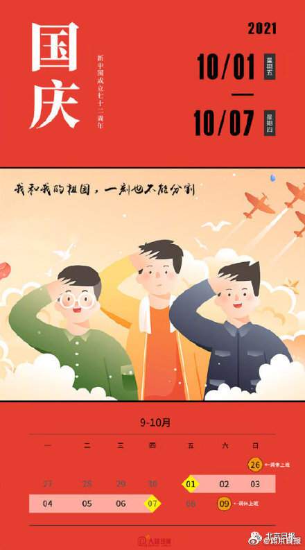 国庆节假期怎么放假,国庆节假期怎么放假几天