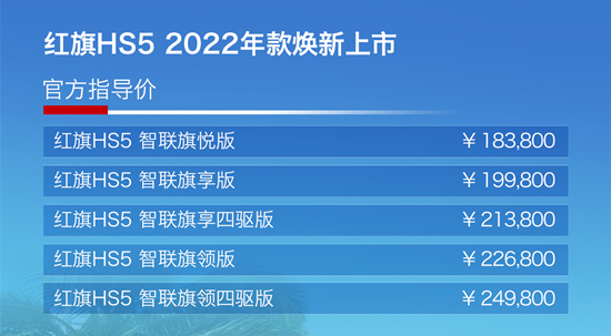 新款红旗H5/HS5/HS7正式上市 售14.58万起