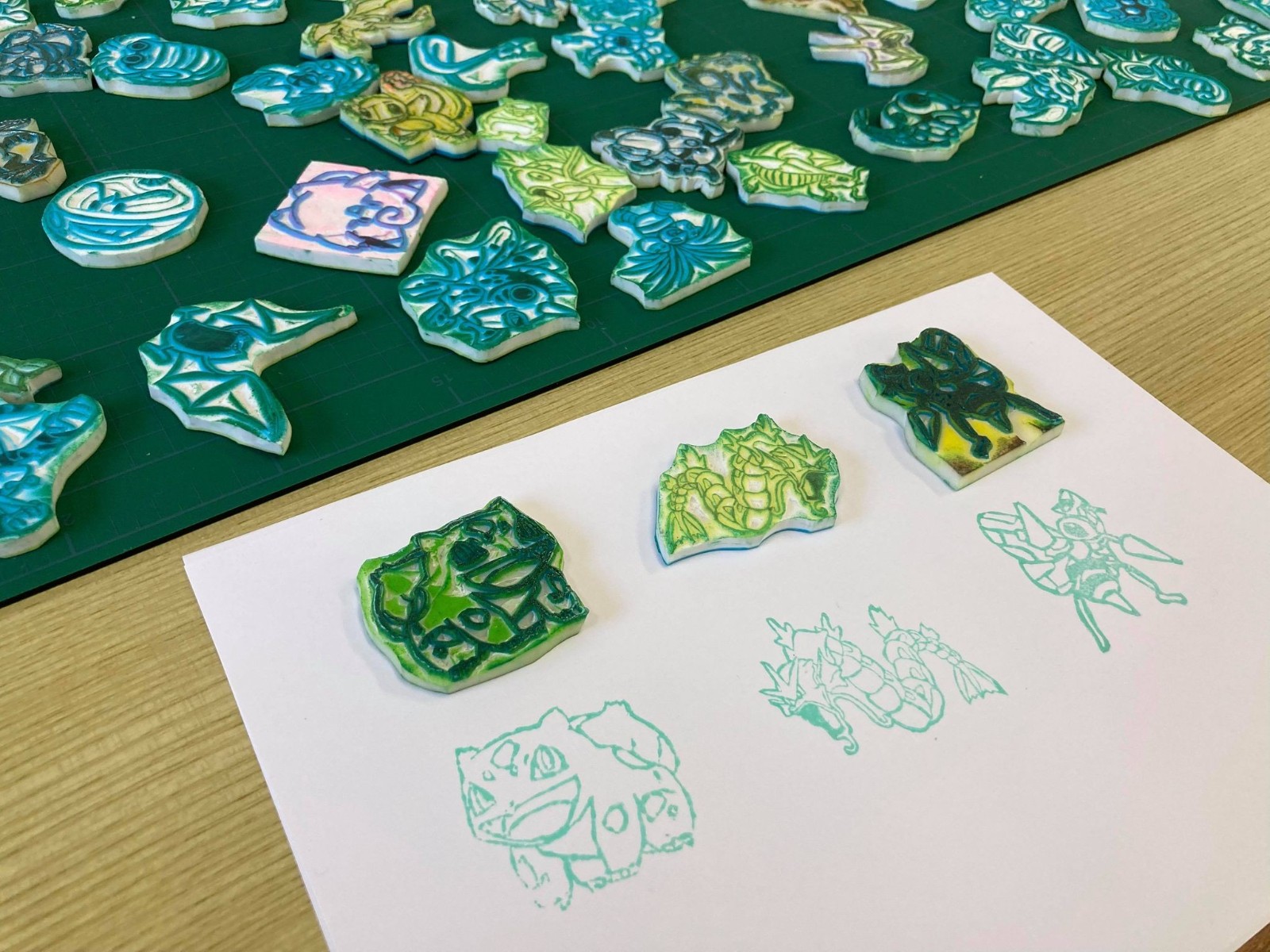 岛国中学女生伟业达成橡皮雕刻全151只初代宝可梦印章 天天看点