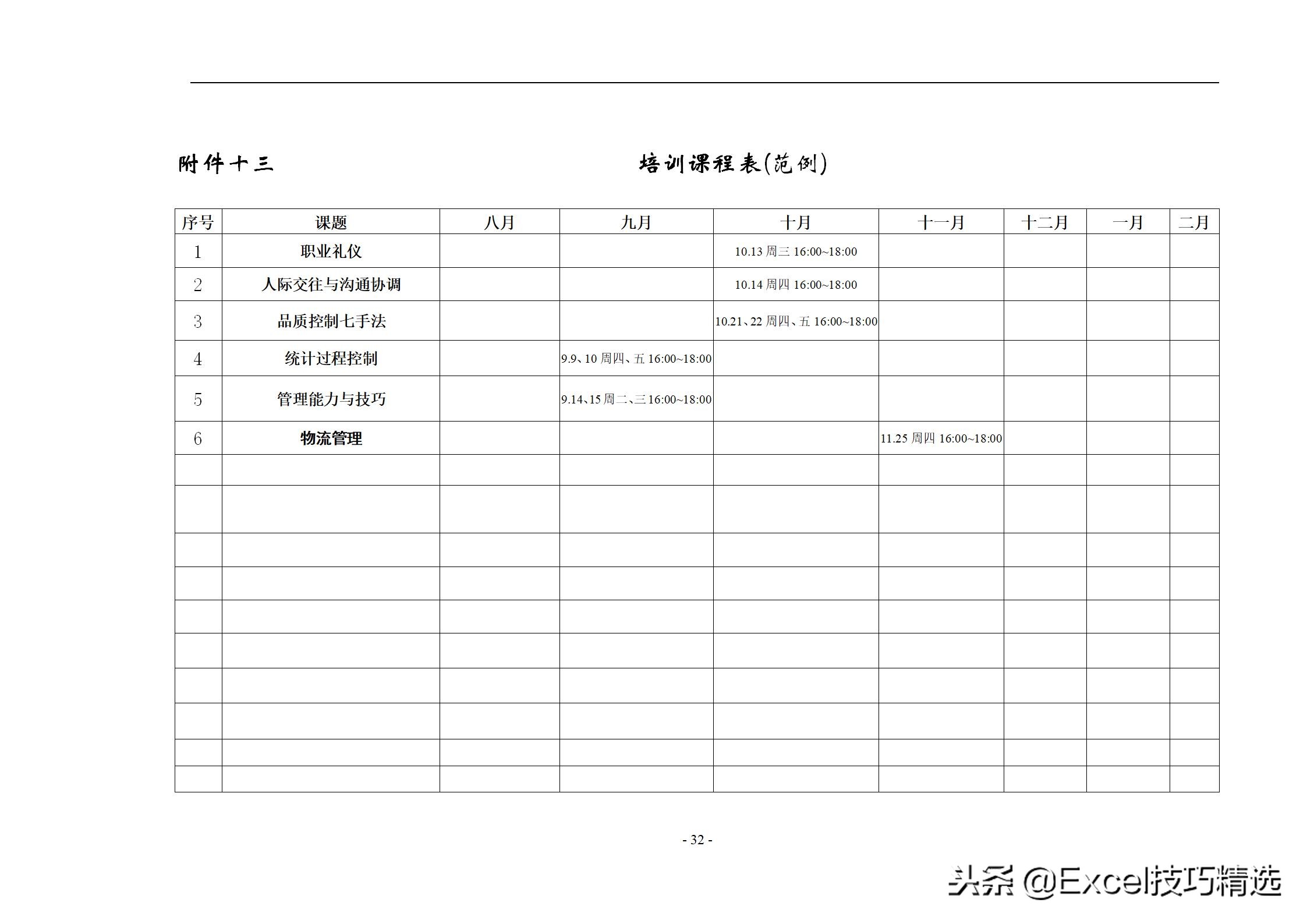 40页的员工培训手册，含制度 方案 计划 实施 评估 流程 管理表格