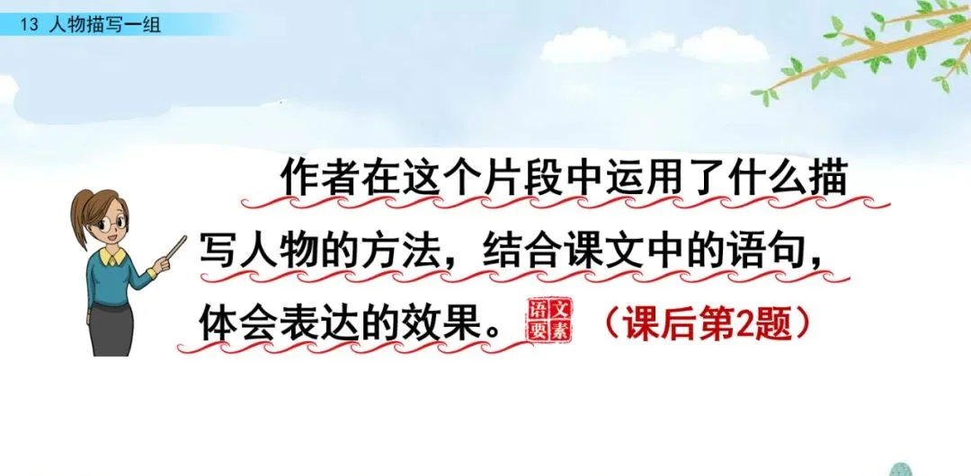 部编五年级语文下册第13课《人物描写一组》》知识点及课堂测试题