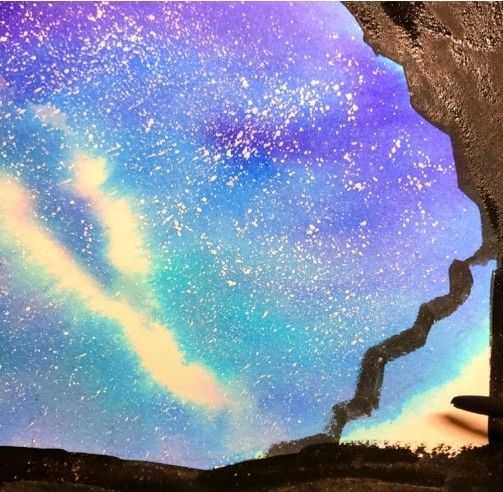 水彩画：分步骤教你画银河之眼，原来这么美的画，画起来很简单！