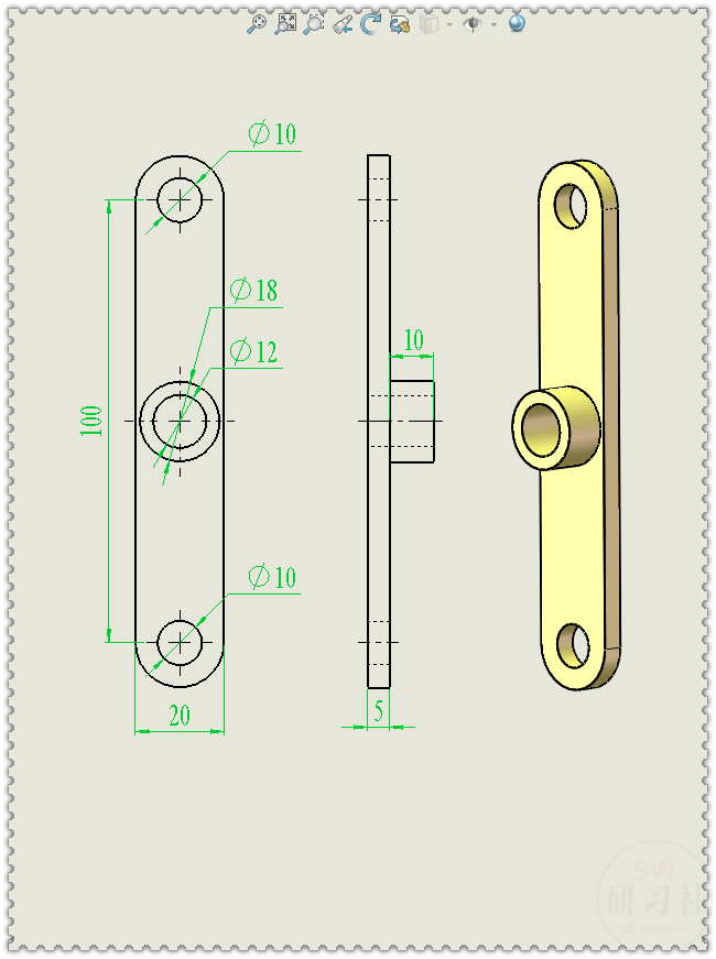 用SolidWorks制作一个简单的：活塞式平行四边形升降机构