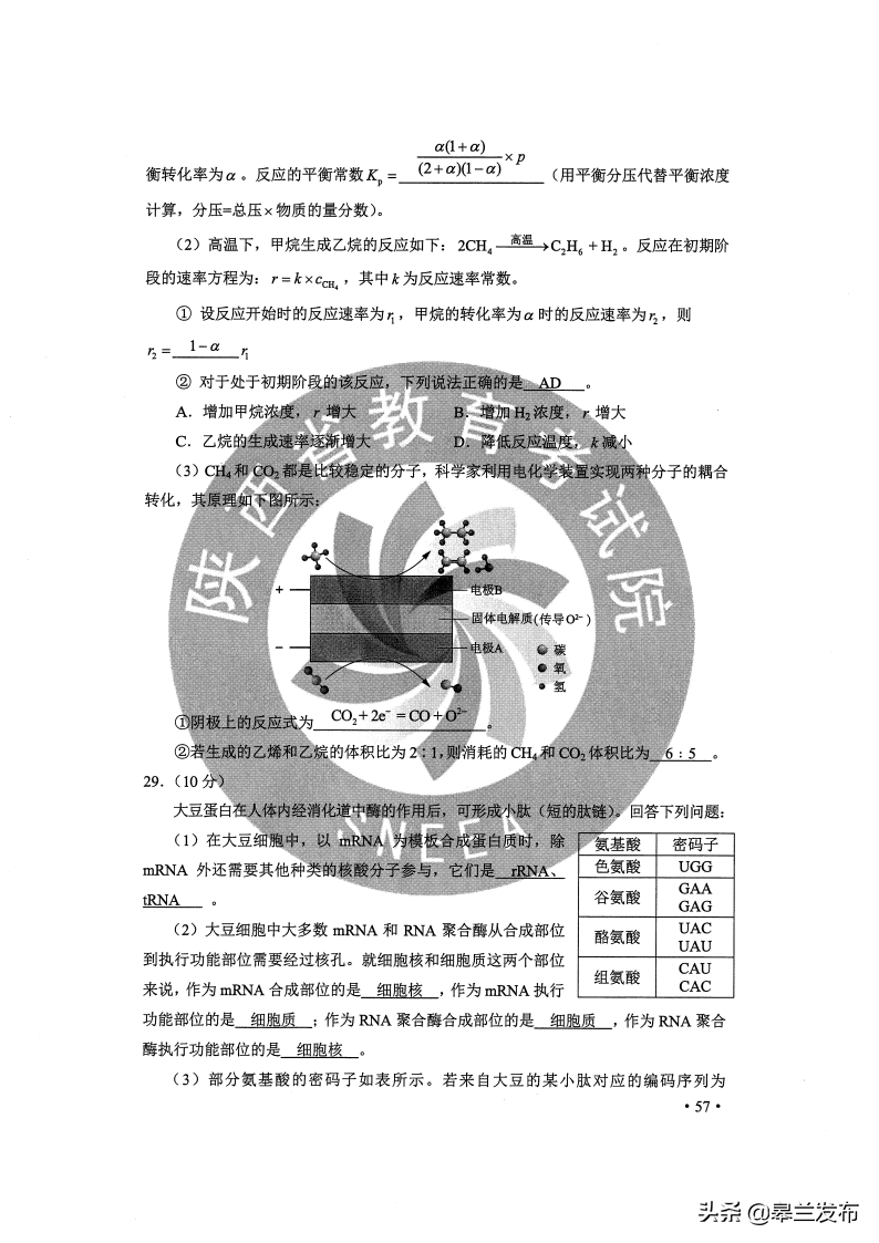 最新！2020甘肃高考全科试卷与答案公布！