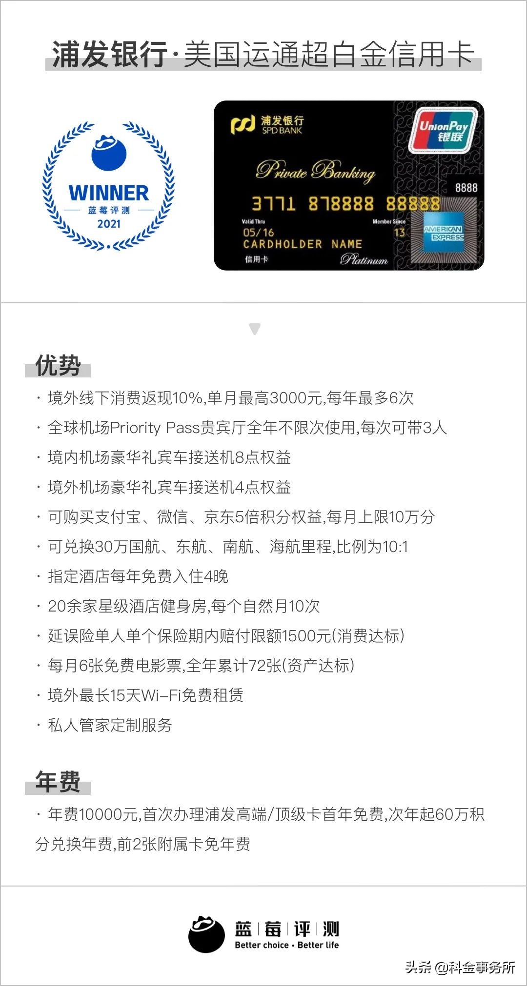 蓝莓评测｜2021年度最佳顶级信用卡