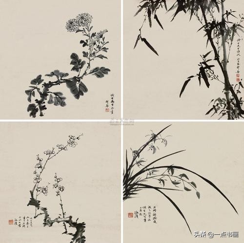 梅兰竹菊国画(吴昌硕的梅兰竹菊国画)-我的快乐小窝