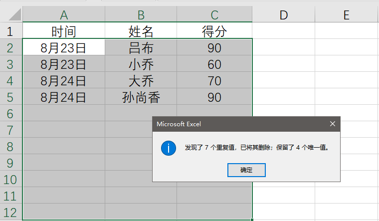 excel找出重复项并提取其中一个，找出重复项数据提取一个