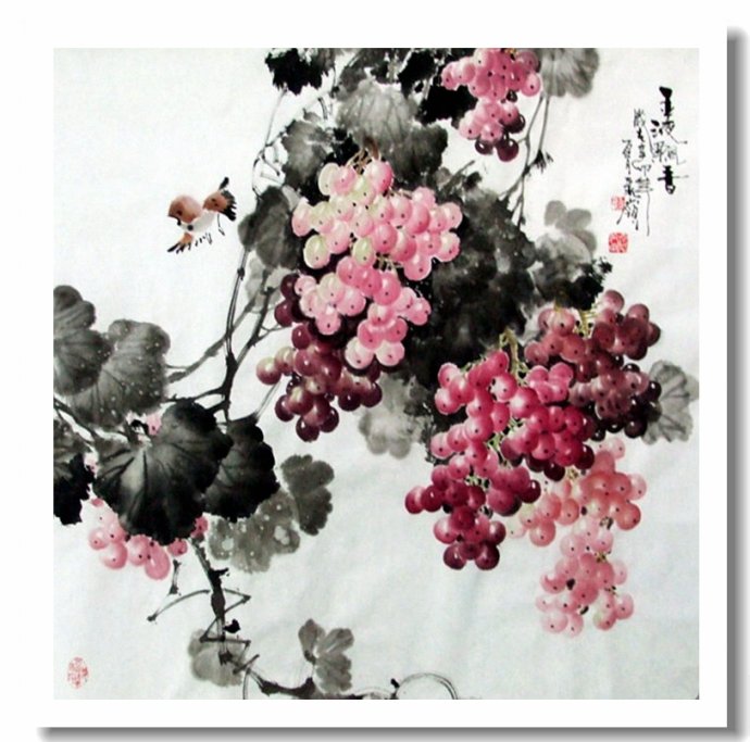溢香流韵--赵太岭画葡萄