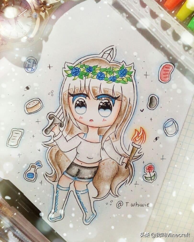 我的世界：小学生手绘MC像素画，猜猜看哪张是我画的？