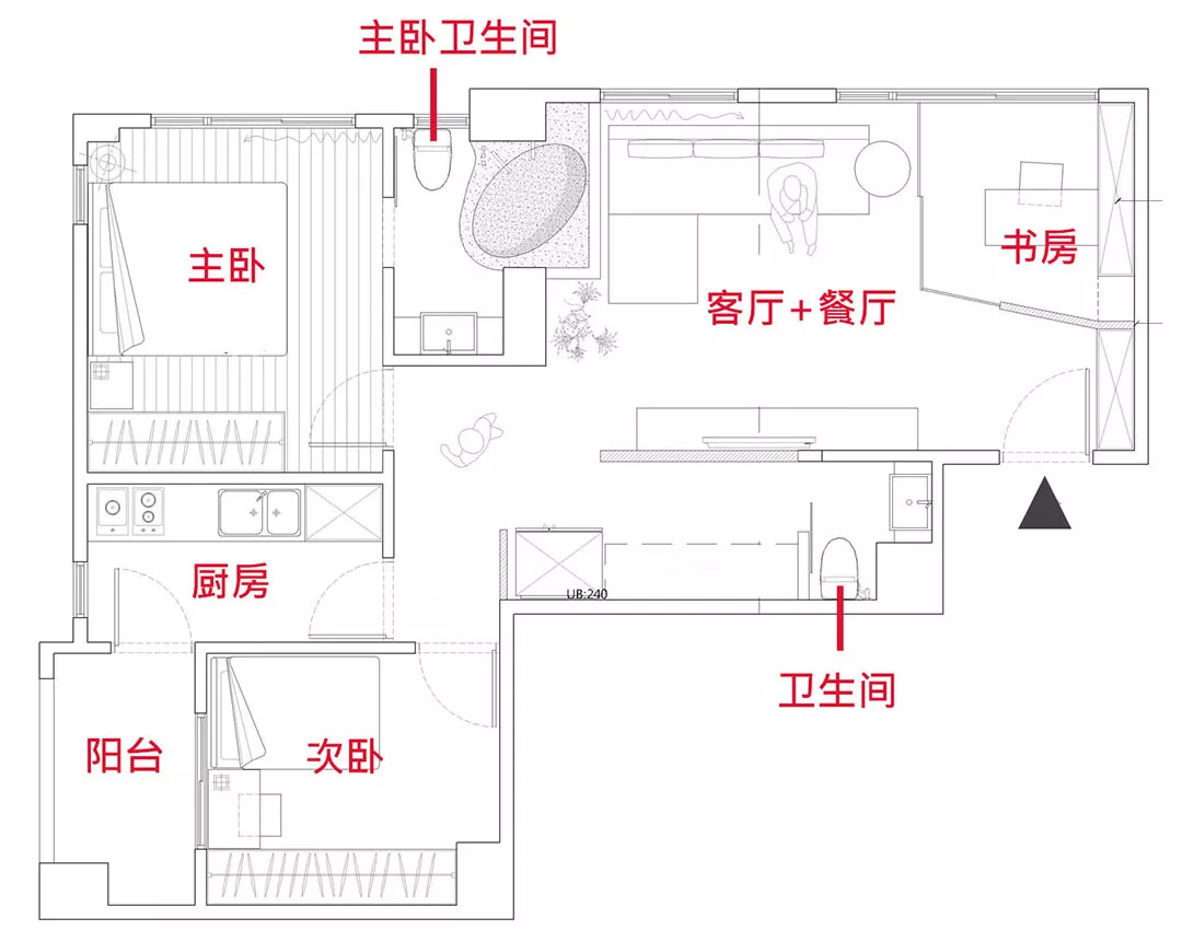 爆改60㎡小公寓,榨出三居室,玻璃书房、大浴缸,都有了