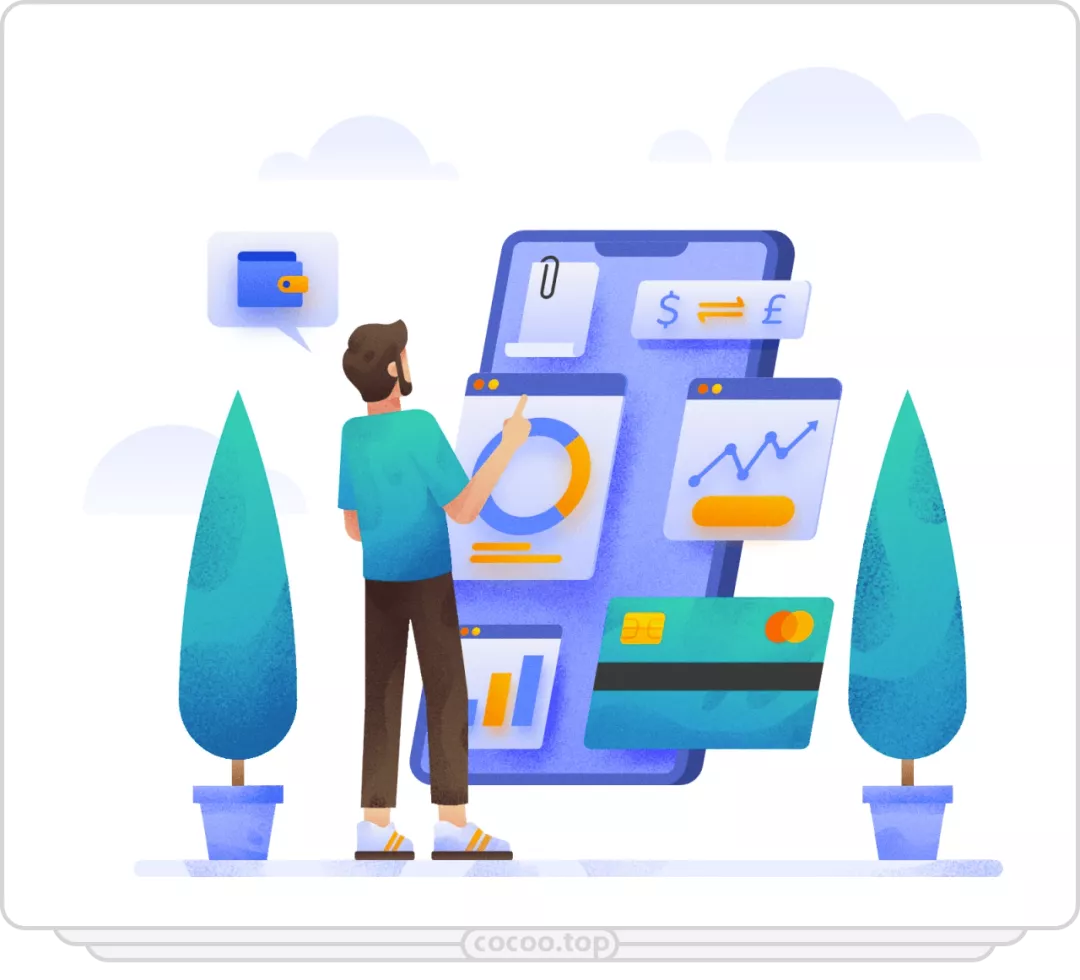 app设计中的扁平风插画