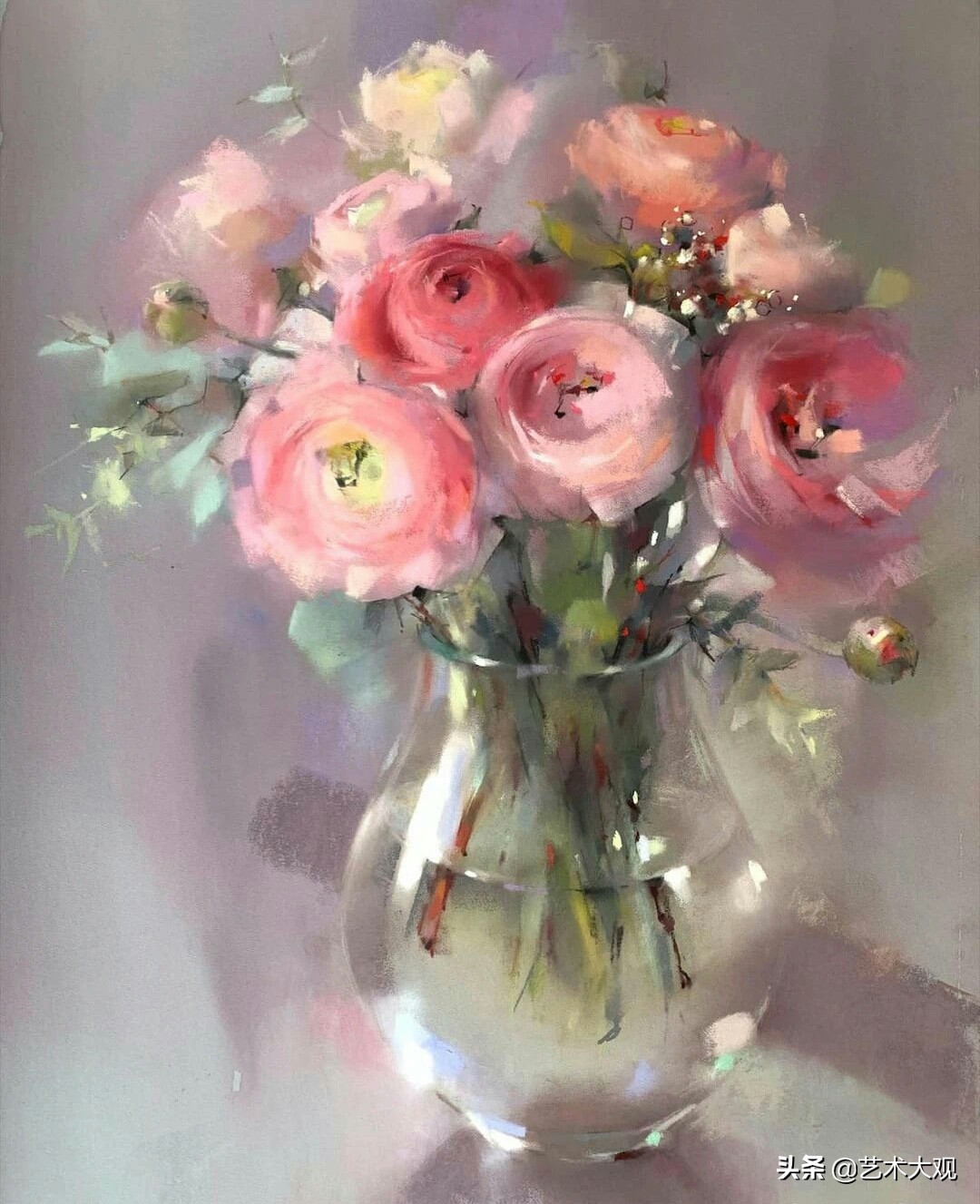 绚丽的花卉色粉画——法国女画家奥莱娜绘画作品欣赏