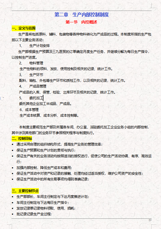 内部控制管理,内部控制管理制度